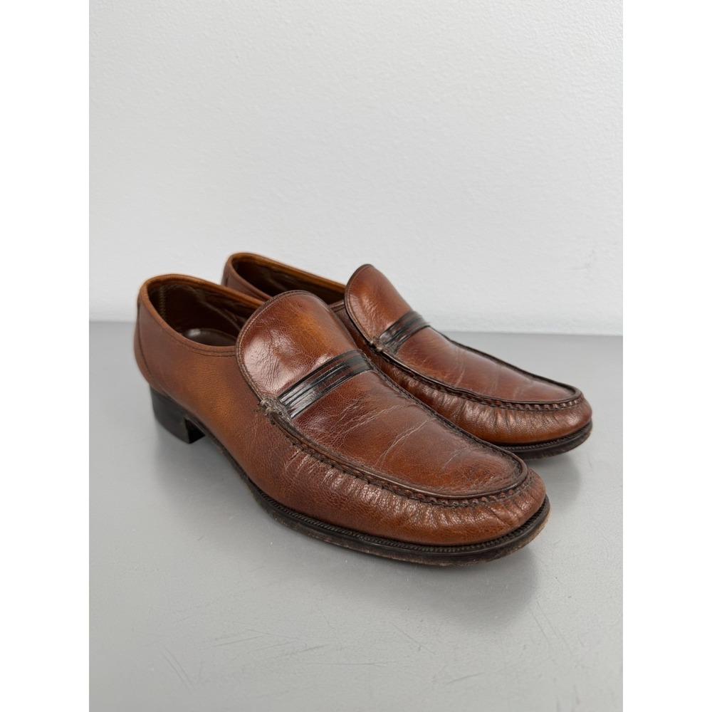 Vintage Florsheim Imperial Loafers Mens 8 R Brown Leather Casual Business Formal
